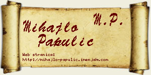 Mihajlo Papulić vizit kartica